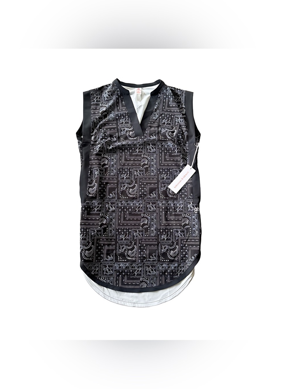 Krimson Klover Tunic Dress Women's Small Bandana Print Black Athletic Dress NWT